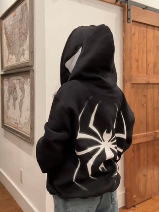 ALTZ - Spider Punk Zip Up Hoodie - Alteriz - Alteriz - Black / S - Alteriz -