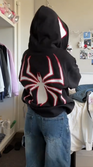 ALTZ - Spider Punk Zip Up Hoodie - Alteriz - Alteriz - Red / S - Alteriz -